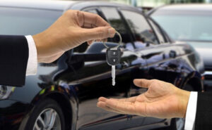 Car key hand over to the new owner