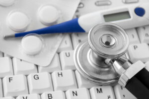Medizin Thermometer und Tabletten