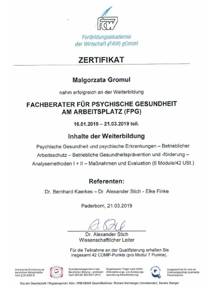 Bescheinigung